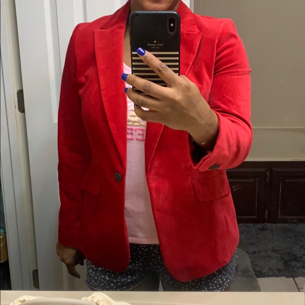 Red velvet Talbots blazer, sz 10